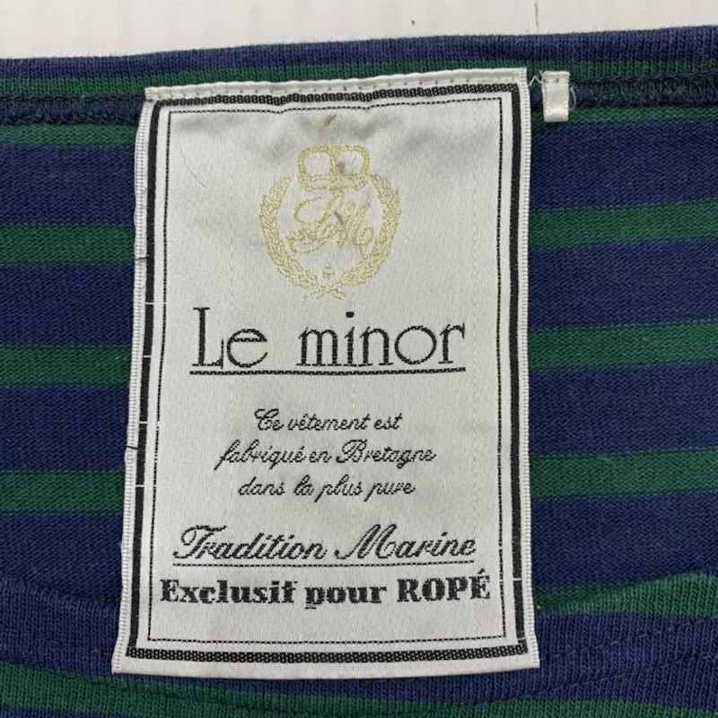 ルミノア Le Minor チュニック 七分袖 ボーダー ワンピース 38 ボーダー柄 紺 / ネイビー / X 緑 / グリーン / レディース USED 古着 中古 10029456