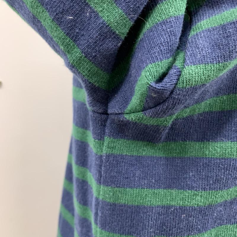ルミノア Le Minor チュニック 七分袖 ボーダー ワンピース 38 ボーダー柄 紺 / ネイビー / X 緑 / グリーン / レディース USED 古着 中古 10029456