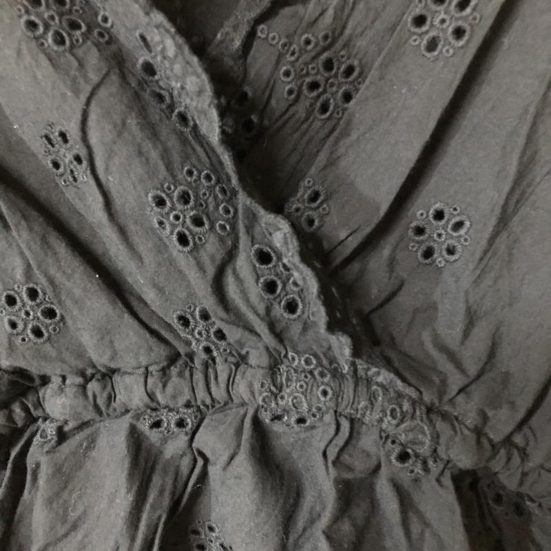 ローリーズファーム LOWRYS FARM カットソー 半袖 M 無地 X 花柄 黒 / ブラック /  レディース USED 古着 中古 10029531