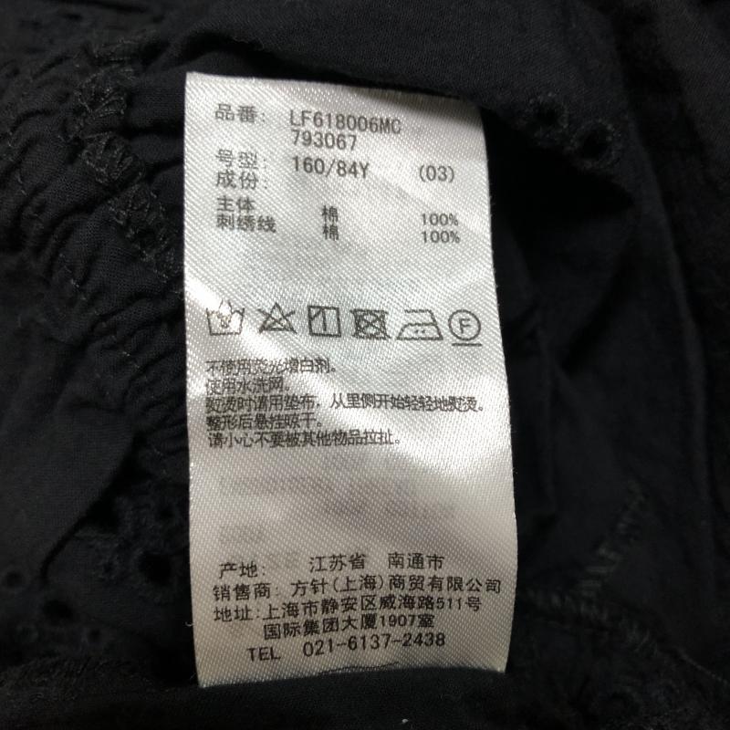 ローリーズファーム LOWRYS FARM カットソー 半袖 M 無地 X 花柄 黒 / ブラック /  レディース USED 古着 中古 10029531