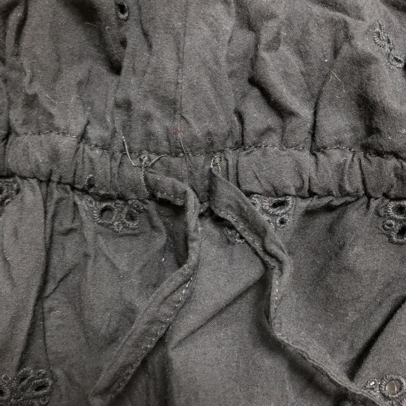 ローリーズファーム LOWRYS FARM カットソー 半袖 M 無地 X 花柄 黒 / ブラック /  レディース USED 古着 中古 10029531