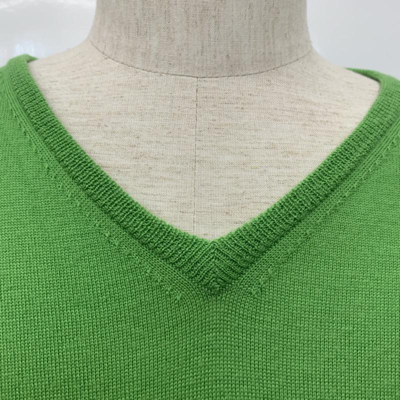 ブラックレーベル・クレストブリッジ BLACK LABEL CRESTBRIDGE ニット、セーター 長袖 Vネック 3 無地 黄緑 / イエローグリーン / メンズ USED 古着 中古 10029561