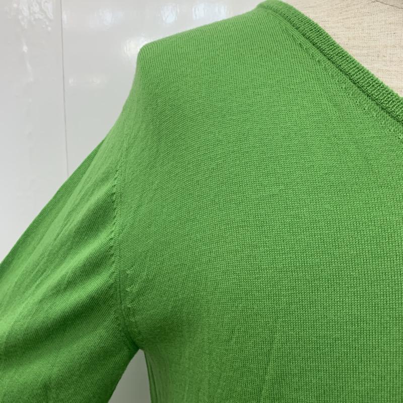 ブラックレーベル・クレストブリッジ BLACK LABEL CRESTBRIDGE ニット、セーター 長袖 Vネック 3 無地 黄緑 / イエローグリーン / メンズ USED 古着 中古 10029561