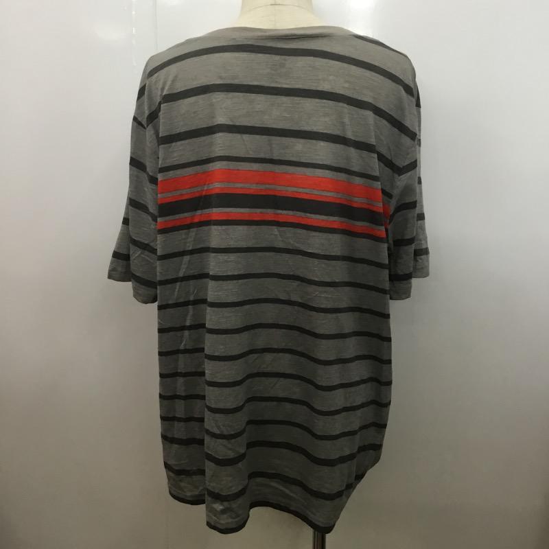 メンズ メンズ Tシャツ 半袖 Vネック ボーダー 3L ボーダー柄 灰 / グレー / X ダークグレー / ダークグレー / X 赤 / レッド / メンズ USED 古着 中古 10029769