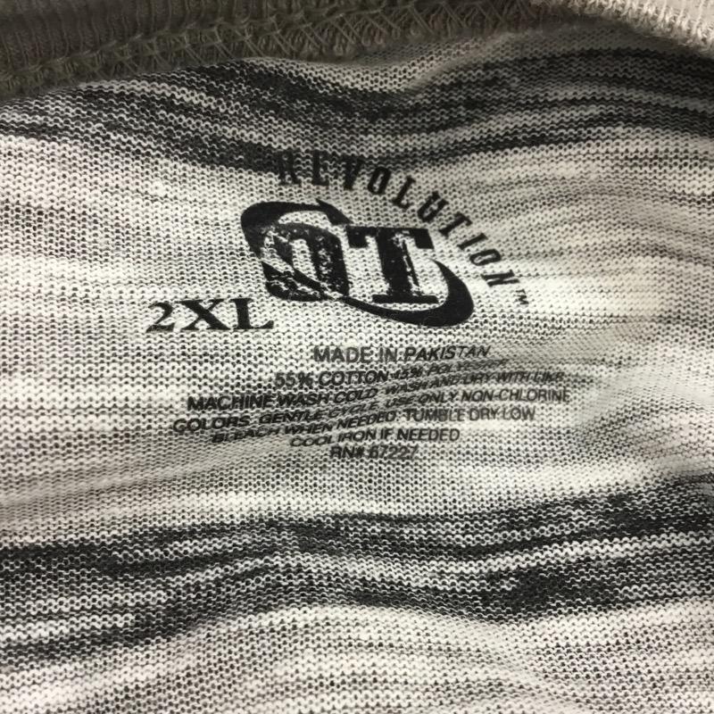 メンズ メンズ Tシャツ 半袖 Vネック ボーダー 3L ボーダー柄 灰 / グレー / X ダークグレー / ダークグレー / X 赤 / レッド / メンズ USED 古着 中古 10029769