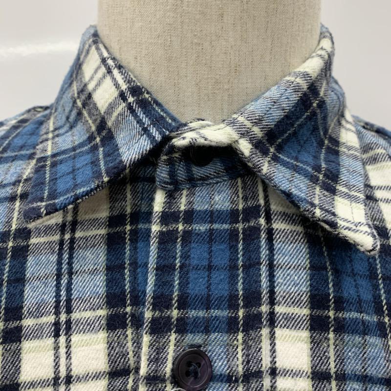 ジ エルダー ステーツマン The Elder Statesman シャツ、ブラウス 長袖 チェック XS チェック 青 / ブルー / メンズ USED 古着 中古 10029989