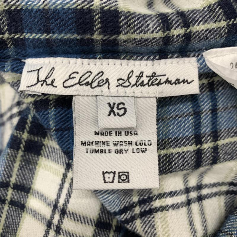 ジ エルダー ステーツマン The Elder Statesman シャツ、ブラウス 長袖 チェック XS チェック 青 / ブルー / メンズ USED 古着 中古 10029989
