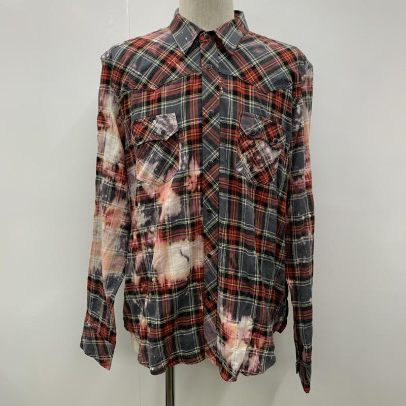 ハーマンオム HERMAN HOMME シャツ、ブラウス 長袖 XL チェック 赤 / レッド / メンズ USED 古着 中古 10029991