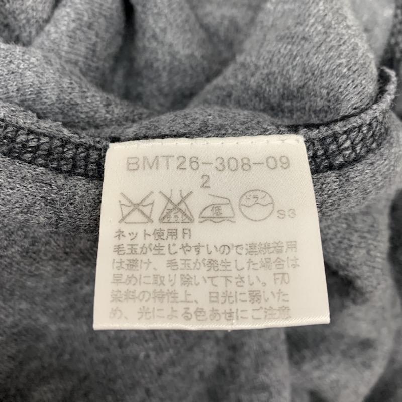 バーバリーブラックレーベル BURBERRY BLACK LABEL ニット、セーター 長袖 無地 クルーネック ワンポイント 2 無地 X ワンポイント 黒 / ブラック / X 灰 / グレー / メンズ USED 古着 中古 10030136