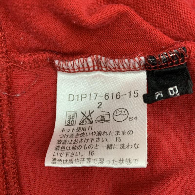 バーバリーブラックレーベル BURBERRY BLACK LABEL カットソー 長袖 Vネック 無地 ワンポイント ロンT 2 無地 X ワンポイント 赤 / レッド / メンズ USED 古着 中古 10030137