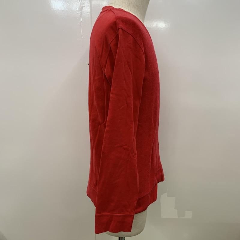 バーバリーブラックレーベル BURBERRY BLACK LABEL カットソー 長袖 Vネック 無地 ワンポイント ロンT 2 無地 X ワンポイント 赤 / レッド / メンズ USED 古着 中古 10030137