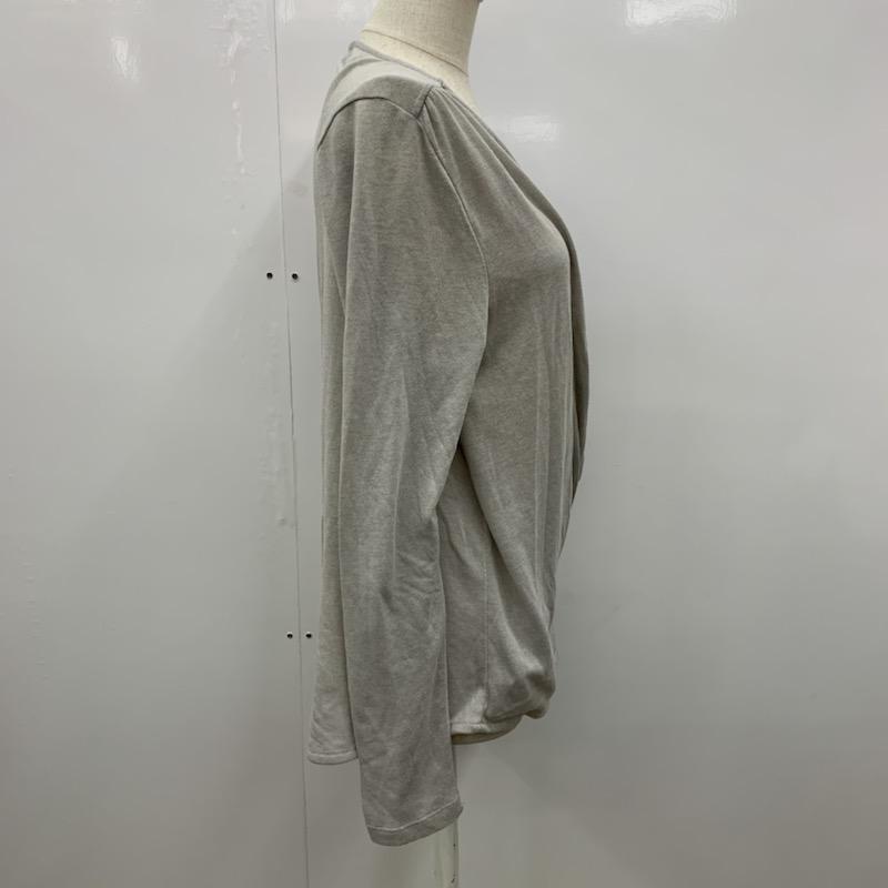 ルスーク LESOUK カーディガン 長袖 2way カーディガン カシュクール 38 無地 灰 / グレー / レディース USED 古着 中古 10030300