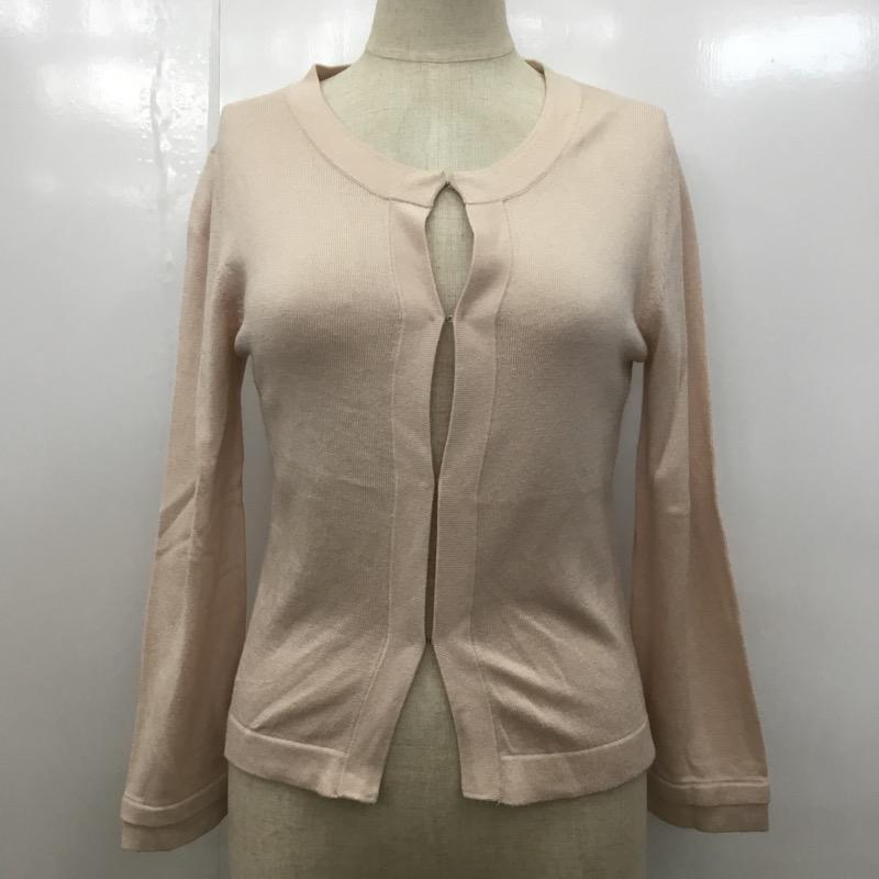 クイーンズコート QUEENS COURT カーディガン 長袖 2 無地 桃 / ピンク / レディース USED 古着 中古 10030470