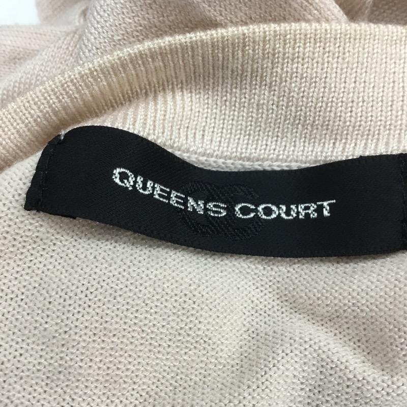 クイーンズコート QUEENS COURT カーディガン 長袖 2 無地 桃 / ピンク / レディース USED 古着 中古 10030470