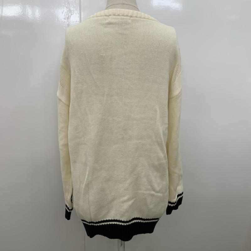 ジーナシス JEANASIS カーディガン 長袖 FREE 無地 オフホワイト / オフホワイト / レディース USED 古着 中古 10030476