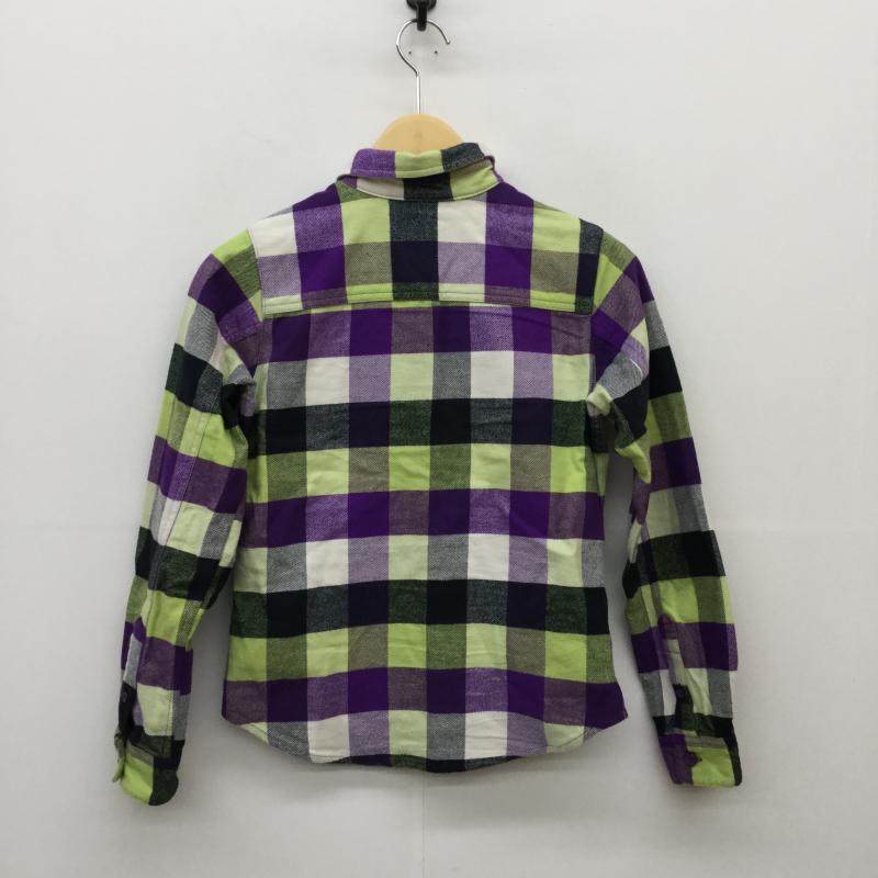 コロンビア Columbia シャツ、ブラウス 長袖 S チェック 白 / ホワイト / X 紫 / パープル / X 緑 / グリーン / X 黄緑 / イエローグリーン / レディース USED 古着 中古 10030489
