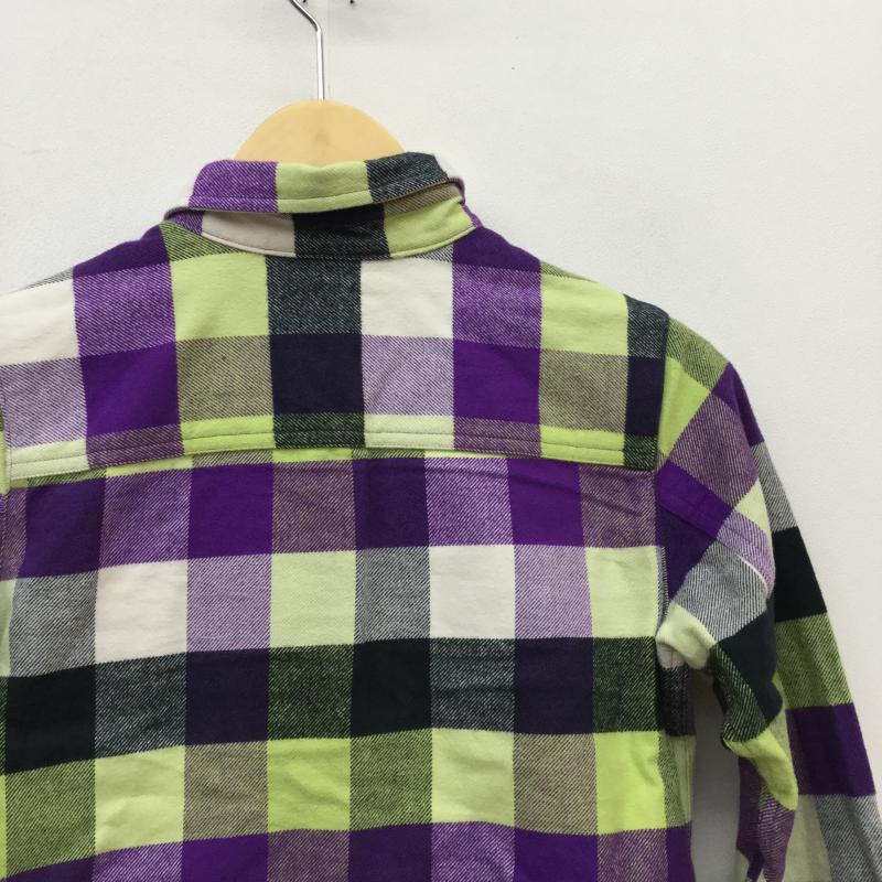 コロンビア Columbia シャツ、ブラウス 長袖 S チェック 白 / ホワイト / X 紫 / パープル / X 緑 / グリーン / X 黄緑 / イエローグリーン / レディース USED 古着 中古 10030489