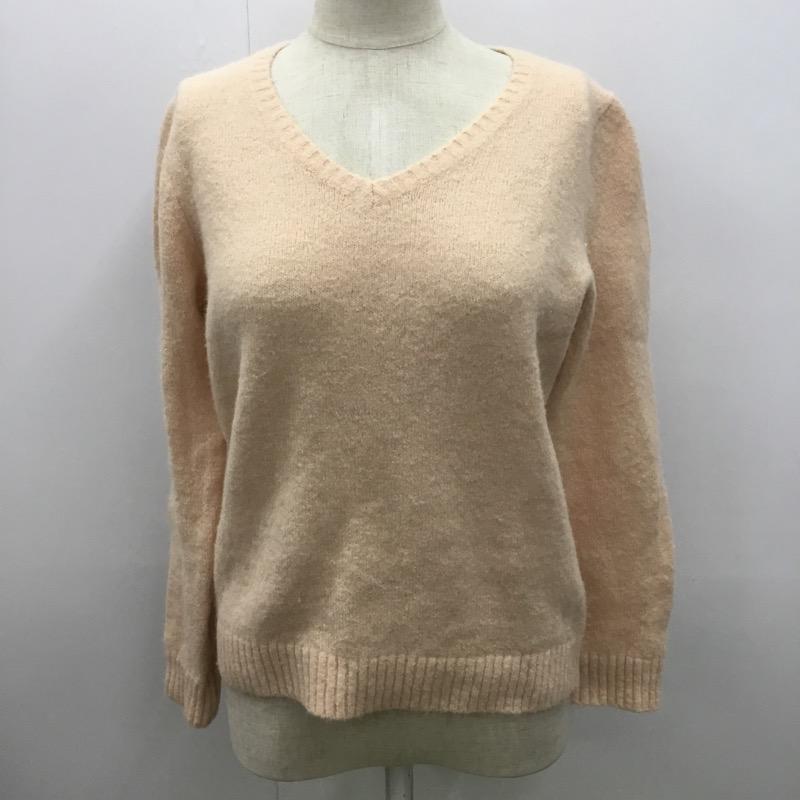 ナチュラルビューティーベーシック NATURAL BEAUTY BASIC ニット、セーター 長袖 M 無地 桃 / ピンク / レディース USED 古着 中古 10030507