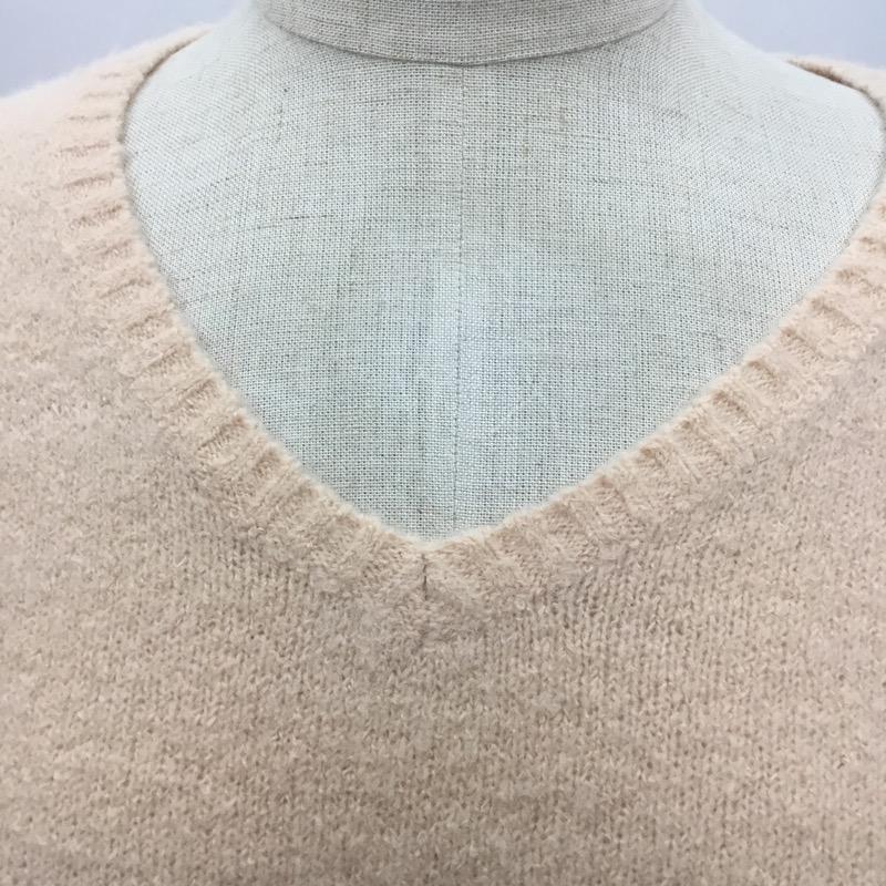 ナチュラルビューティーベーシック NATURAL BEAUTY BASIC ニット、セーター 長袖 M 無地 桃 / ピンク / レディース USED 古着 中古 10030507