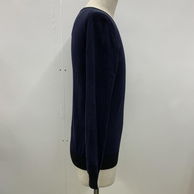 ブラックレーベル・クレストブリッジ BLACK LABEL CRESTBRIDGE カットソー 長袖 Vネック チェック ワンポイント M チェック X ワンポイント 黒 / ブラック / X 紺 / ネイビー / メンズ USED 古着 中古 10030704