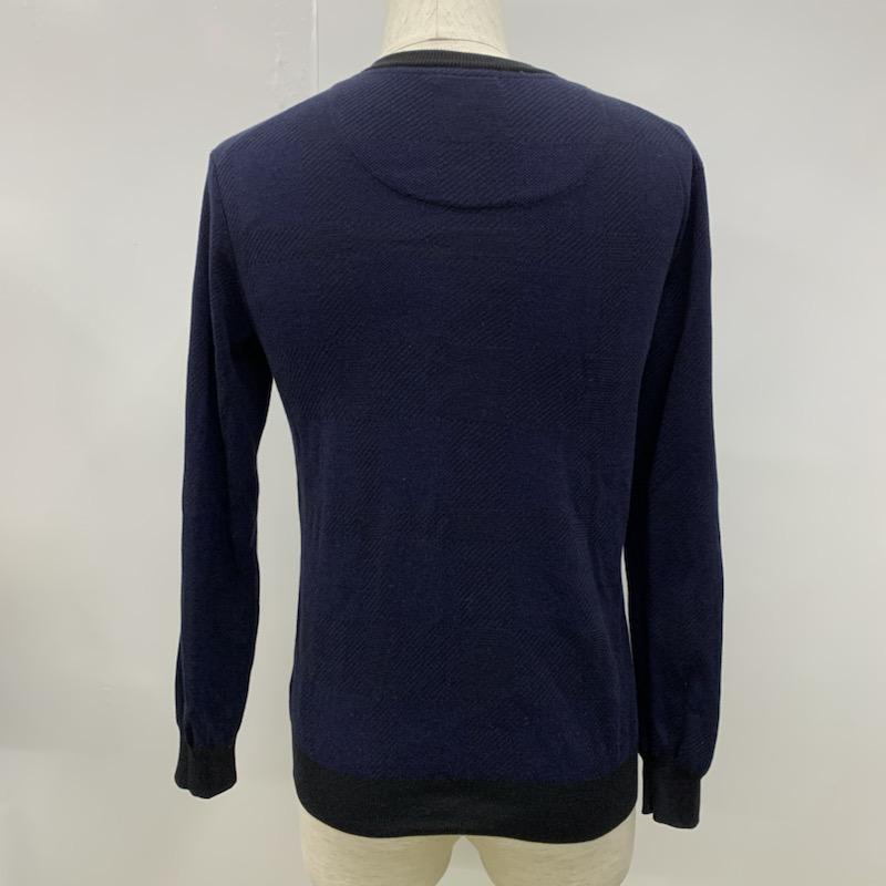 ブラックレーベル・クレストブリッジ BLACK LABEL CRESTBRIDGE カットソー 長袖 Vネック チェック ワンポイント M チェック X ワンポイント 黒 / ブラック / X 紺 / ネイビー / メンズ USED 古着 中古 10030704