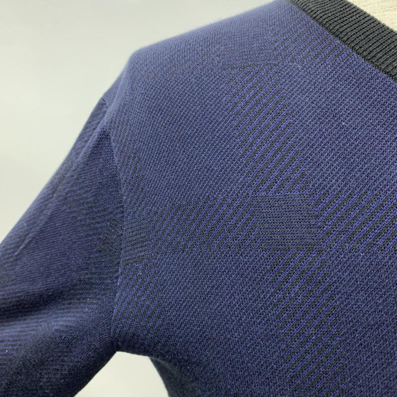 ブラックレーベル・クレストブリッジ BLACK LABEL CRESTBRIDGE カットソー 長袖 Vネック チェック ワンポイント M チェック X ワンポイント 黒 / ブラック / X 紺 / ネイビー / メンズ USED 古着 中古 10030704