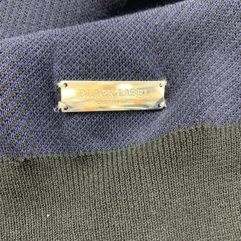 ブラックレーベル・クレストブリッジ BLACK LABEL CRESTBRIDGE カットソー 長袖 Vネック チェック ワンポイント M チェック X ワンポイント 黒 / ブラック / X 紺 / ネイビー / メンズ USED 古着 中古 10030704
