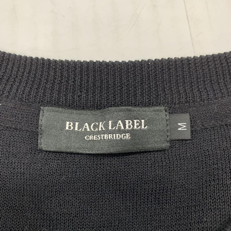ブラックレーベル・クレストブリッジ BLACK LABEL CRESTBRIDGE カットソー 長袖 Vネック チェック ワンポイント M チェック X ワンポイント 黒 / ブラック / X 紺 / ネイビー / メンズ USED 古着 中古 10030704