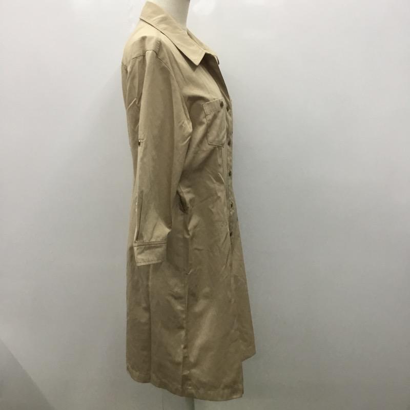 ナチュラルビューティーベーシック NATURAL BEAUTY BASIC ワンピース ひざ丈スカート ロールアップシャツワンピース M 無地 ベージュ / ベージュ / レディース USED 古着 中古 10030849