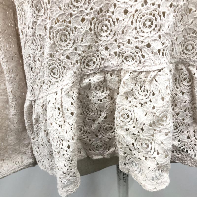 アパートバイローリーズ apart by lowrys カットソー 長袖 フラワーレース ペプラムカットソー L レース柄 ベージュ / ベージュ /  レディース USED 古着 中古 10030927