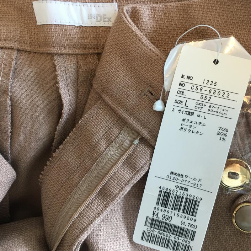 インデックス index パンツ ショートパンツ L 無地 ベージュ / ベージュ / レディース USED 古着 中古 10030982