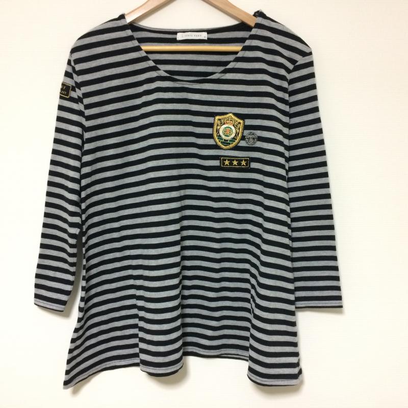 ローリーズファーム LOWRYS FARM カットソー 長袖 M ストライプ X  黒 / ブラック / X 灰 / グレー /  レディース USED 古着 中古 10031071