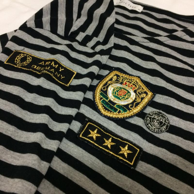 ローリーズファーム LOWRYS FARM カットソー 長袖 M ストライプ X  黒 / ブラック / X 灰 / グレー /  レディース USED 古着 中古 10031071