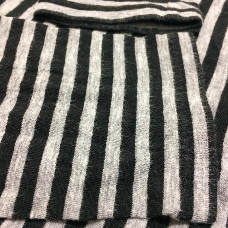 ローリーズファーム LOWRYS FARM カットソー 長袖 タートルネック M ストライプ 黒 / ブラック / X 灰 / グレー /  レディース USED 古着 中古 10031076