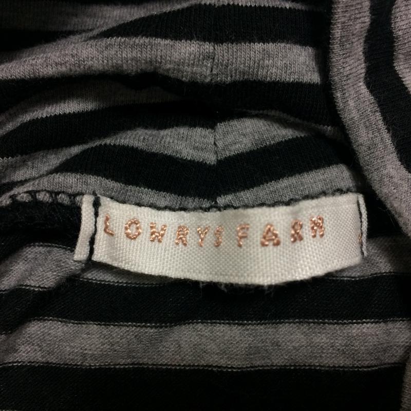 ローリーズファーム LOWRYS FARM カットソー 長袖 タートルネック M ストライプ 黒 / ブラック / X 灰 / グレー /  レディース USED 古着 中古 10031076