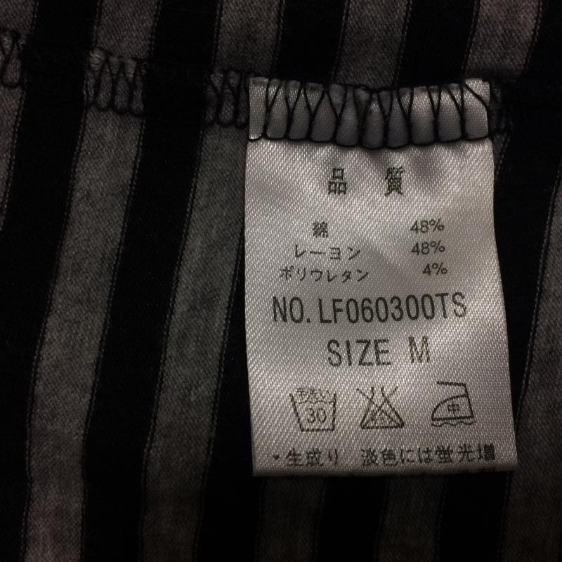 ローリーズファーム LOWRYS FARM カットソー 長袖 タートルネック M ストライプ 黒 / ブラック / X 灰 / グレー /  レディース USED 古着 中古 10031076