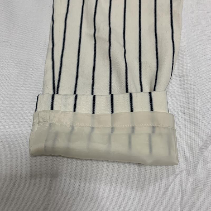 ミラオーウェン Mila Owen パンツ スラックス テーパード 0 ストライプ 白 / ホワイト / X 黒 / ブラック / レディース USED 古着 中古 10031111
