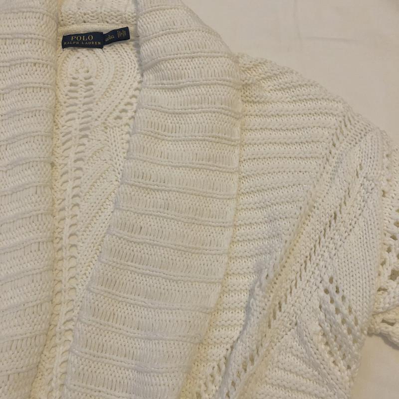 ポロラルフローレン POLO RALPH LAUREN カーディガン 長袖 ニットガウン S 無地 白 / ホワイト / レディース USED 古着 中古 10031123