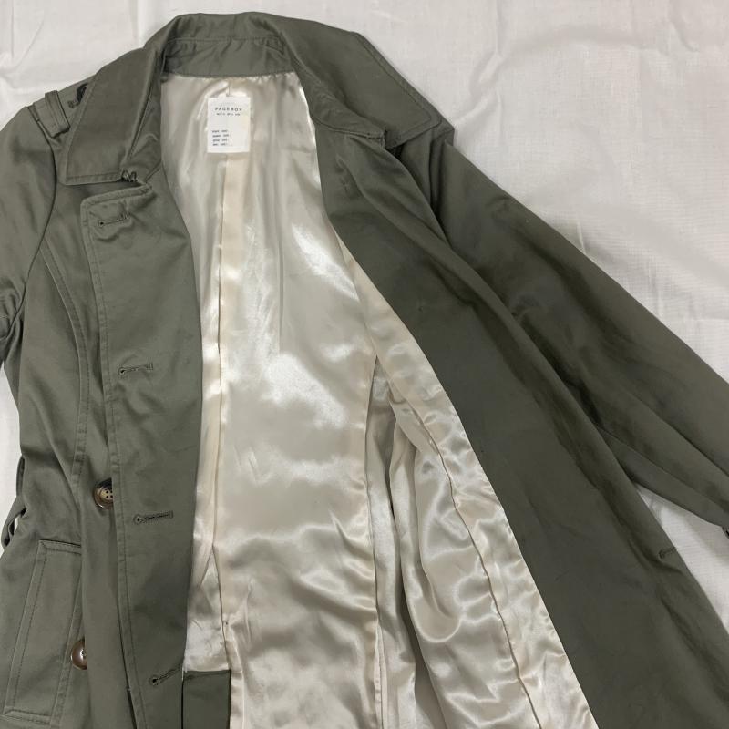 ページボーイ PAGEBOY コート トレンチコート ミドル丈トレンチコート M 無地 カーキ / カーキ / レディース USED 古着 中古 10031135