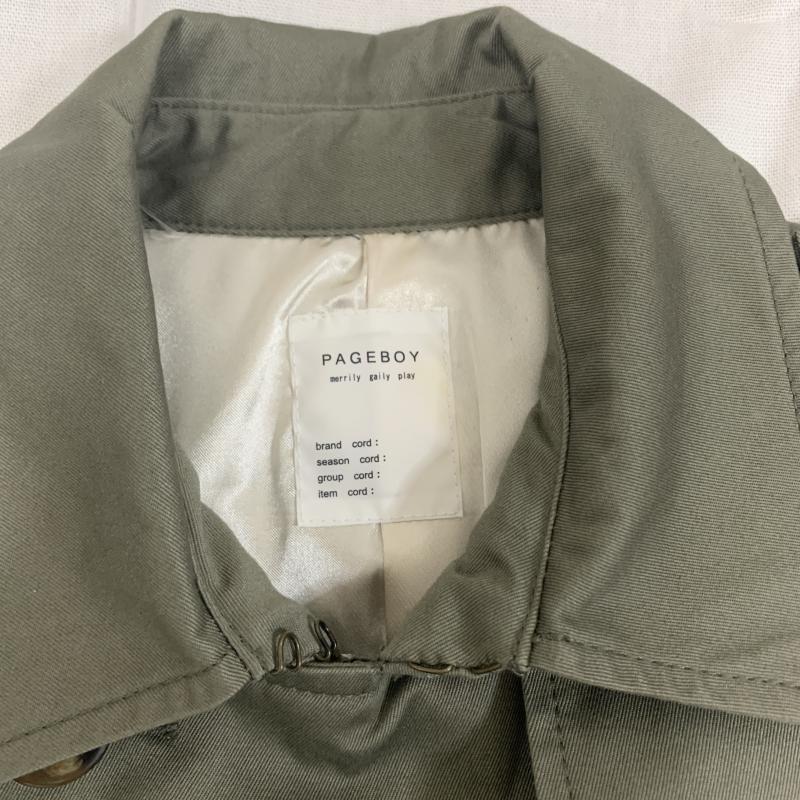 ページボーイ PAGEBOY コート トレンチコート ミドル丈トレンチコート M 無地 カーキ / カーキ / レディース USED 古着 中古 10031135