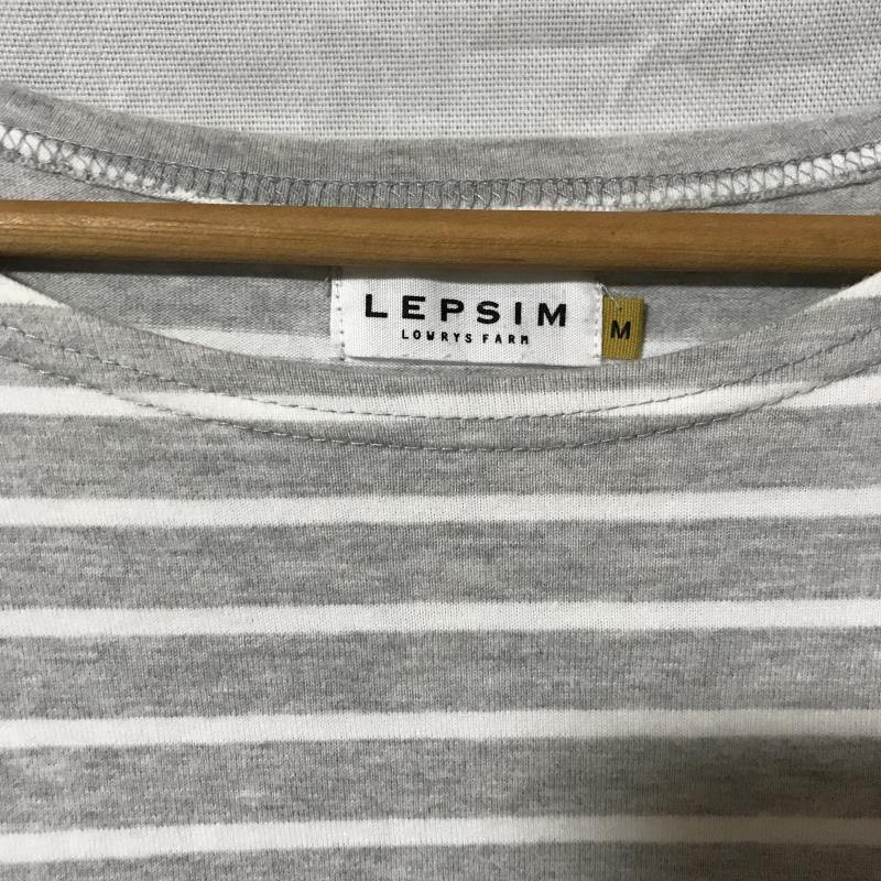 レプシィム LEPSIM チュニック 半袖 M ボーダー柄 X 無地 灰 / グレー / X ベージュ / ベージュ / X 白 / ホワイト / レディース USED 古着 中古 10031231