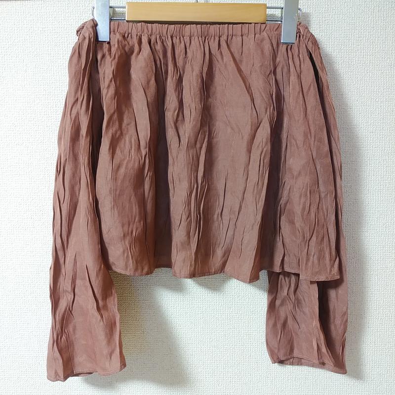 ジェイダ GYDA シャツ、ブラウス 長袖 ベアトップ/オフショルダー FREE 無地 茶 / ブラウン / レディース USED 古着 中古 10031274