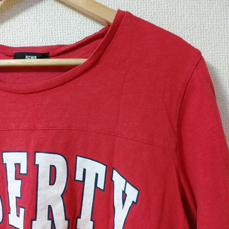 アールシーダブリュービー RCWB Tシャツ 長袖 S 無地 X ロゴ、文字 赤 / レッド / X 白 / ホワイト / レディース USED 古着 中古 10031276