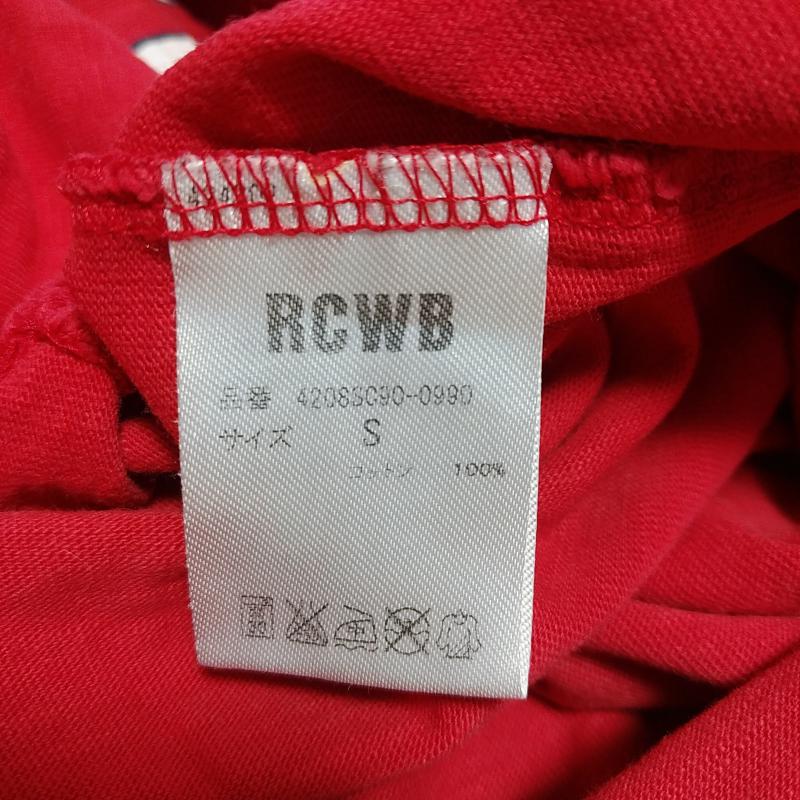 アールシーダブリュービー RCWB Tシャツ 長袖 S 無地 X ロゴ、文字 赤 / レッド / X 白 / ホワイト / レディース USED 古着 中古 10031276