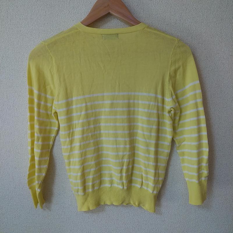 アパートバイローリーズ apart by lowrys カーディガン 長袖 M ボーダー柄 黄 / イエロー / X 白 / ホワイト / レディース USED 古着 中古 10031354