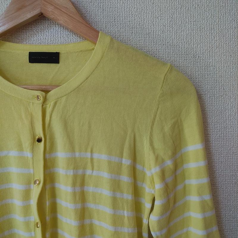 アパートバイローリーズ apart by lowrys カーディガン 長袖 M ボーダー柄 黄 / イエロー / X 白 / ホワイト / レディース USED 古着 中古 10031354