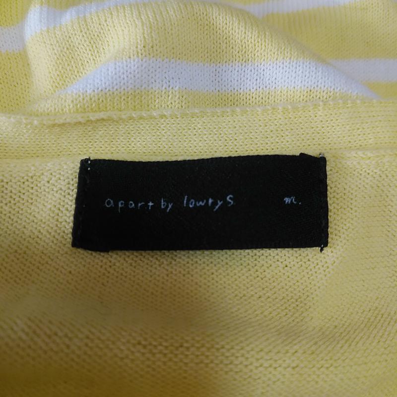 アパートバイローリーズ apart by lowrys カーディガン 長袖 M ボーダー柄 黄 / イエロー / X 白 / ホワイト / レディース USED 古着 中古 10031354
