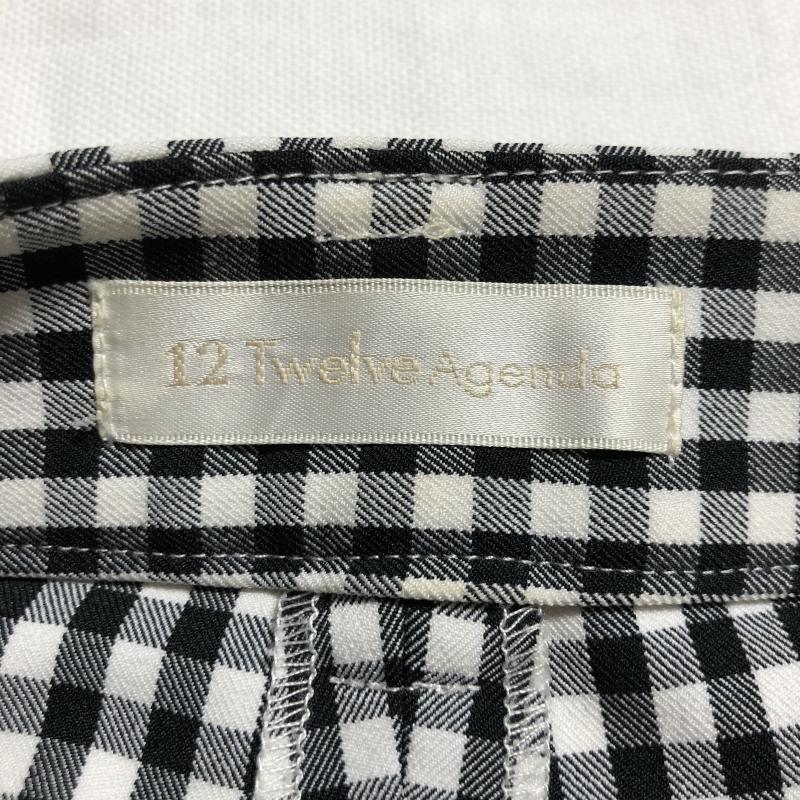 トゥエルブ アジェンダ 12Twelve Agenda パンツ スラックス 36 チェック 白 / ホワイト / X 黒 / ブラック / レディース USED 古着 中古 10031427