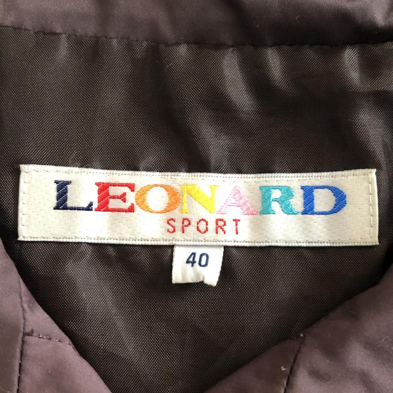 レオナールスポーツ LEONARD SPORT ベスト ベスト ボタンベスト ブルゾン 40 無地 X ロゴ、文字 X ワンポイント X プリント X 総柄 X 茶 / ブラウン / X マルチカラー / マルチカラー / レディース USED 古着 中古 10031464