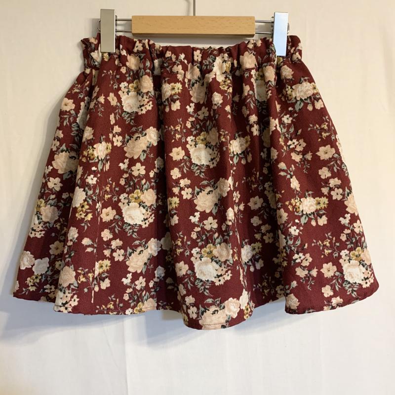 ナイスクラップ NICE CLAUP パンツ キュロット スカートインパンツ 花柄 えんじ / ワインレッド / X 桃 / ピンク / X 黄 / イエロー / X 緑 / グリーン / レディース USED 古着 中古 10031547